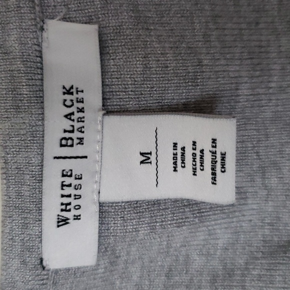 WHBM gray cozy v neck sweater vest with gold studded detail at neck, women's med - Picture 4 of 7